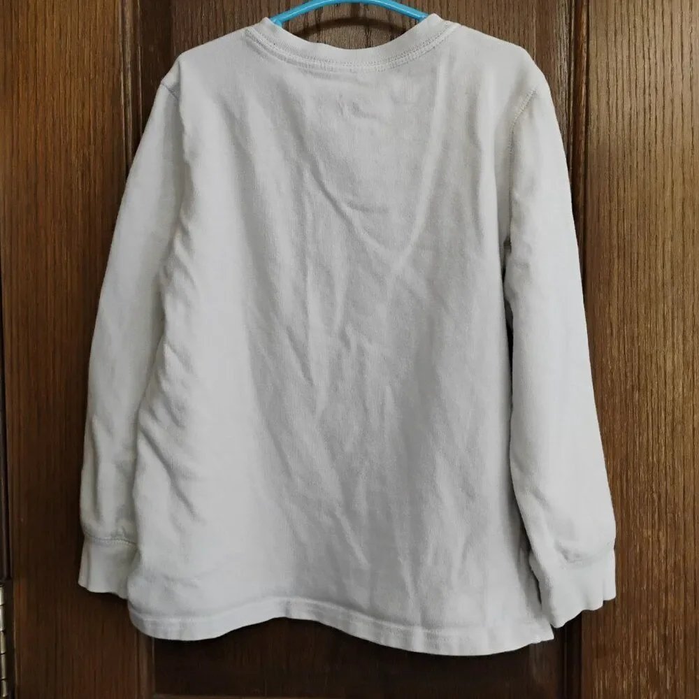 Boys Carters Henley White Long Sleeve Size 6 Shirt